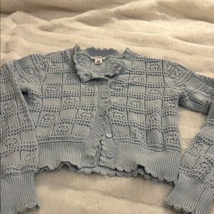 Faith and Joy Soft Blue Knit Cardigan